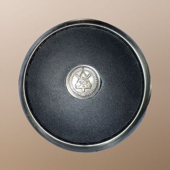 4 Heavey Weight Leather Inlay RGCC Rolling Green County Club Golf Logo Coasters - Picture 2 of 7